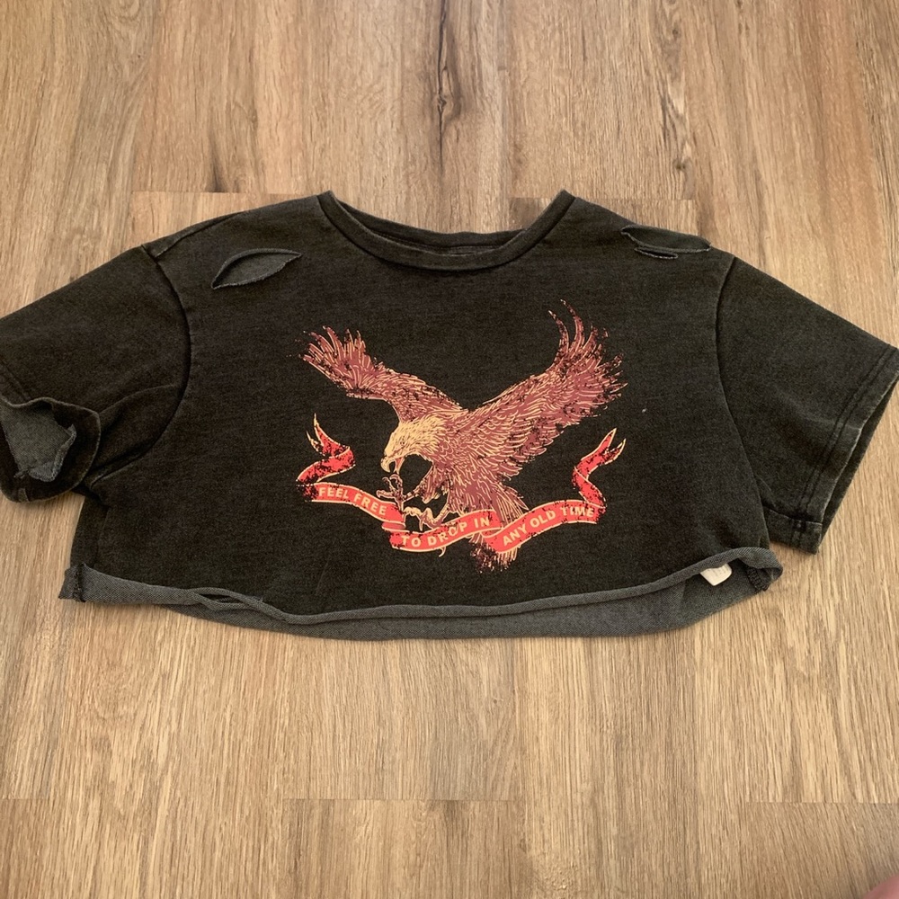 shein crop top 4th of july with eagle